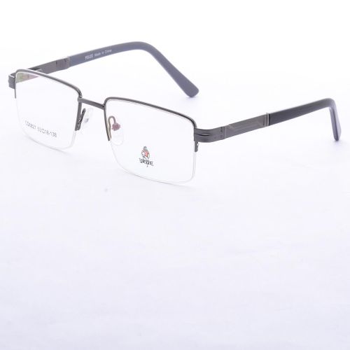 Rectangular half-frame eyeglasses - premium quality, non-prescription, for men - with original case and cleaning cloth