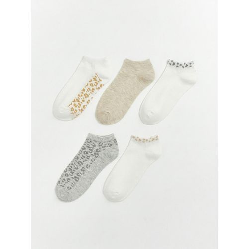 Leopard Patterned Women's Trainer Socks 5 Pack
