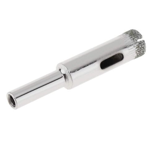 Diamond Drill Bits for Glass Tile, 8mm, 51mm Length, Nickel-Plated, Pack of 2
