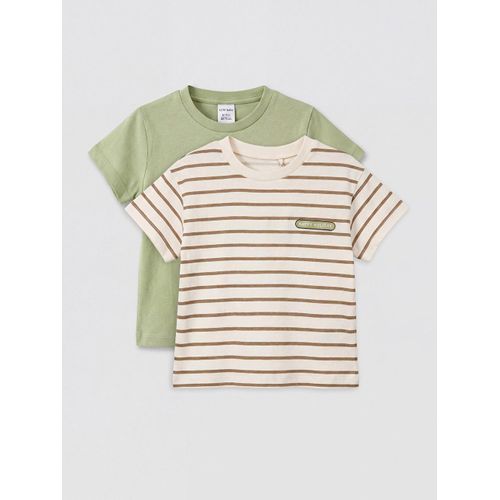 Crew Neck Striped Baby Boy's T-Shirt 2 Pack