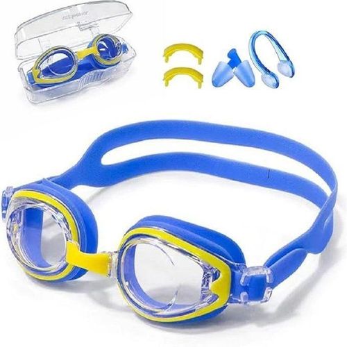 Swimming Goggles Pack of 1, Kids Swimming Goggles for Boys & Girls, Water-Proof Swim Goggles, Comfortable Silicone Cushion, Anti Fog with Nose Clip, Earplugs and Protective Case.