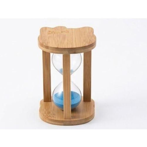 Bamboo Wood Sand Clock Round Design Blue Sand Home Decor