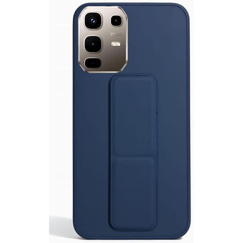 Back Cover Stand Case FOR INFINIX NOTE 50S Magnetic Car Holder Soft Silicone Horizontal & Vertical Kickstand Cover Wrist Strap Full protection Anti Fingerprint Case (blue)