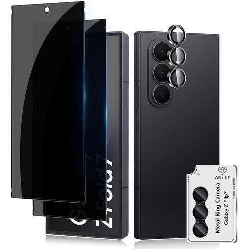 9H Hardness Tempered Glass Screen Protector, Scratch Resistant and Anti-Spy for Samsung Galaxy Z Fold 7 5G/Z Fold 5G by Lotri (Screen Protector + Camera Lens Protector) 2+1 Pack
