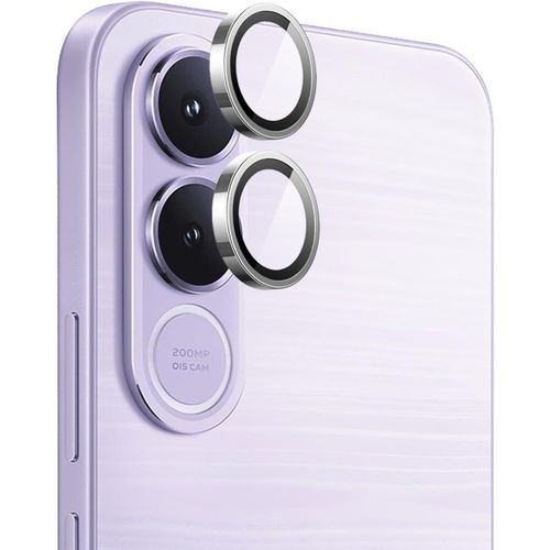 Tempered Glass Camera Lens Protector (9H Hardness) for VIVO V70 FE – Anti-Scratch Metal Individual Ring Camera Protector (Silver)