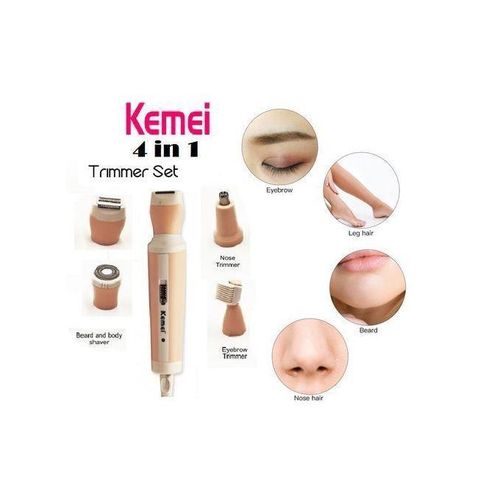 KM-3024 4-IN-1 Rechargeable Trimmer Set - For Women - Beige