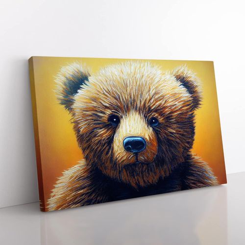 Big Box Art Mind Blowing Teddy Bear Canvas Wall Print Ready to Hang, Framed Picture for Living Room Bedroom Home Office Décor, 60x40 cm (24x16 Inch)
