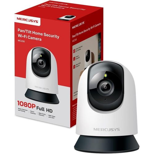 MC200 Indoor WiFi Camera, 1080P, IP Dome, 360 Degrees, Works with Google Assistant and Amazon Alexa