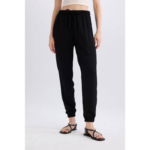 Jogger Standard Fit With Pockets Viscose Trousers - Black