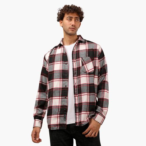 قميص شطرنج بجيب واحد Gogh - أحمر