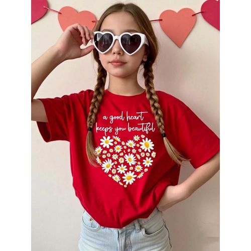 Short Sleeves T-shirt For Girls Cotton Material