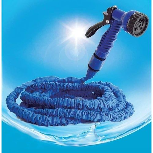 خرطوم للمنزل والحدائق والسيارات، لا يشغل مساحة عند التخزين، قابل للتمدد عند توصيله بالمياه ويعود إلى حجمه الطبيعي بعد إيقاف الماء، متوفر بعدة ألوان، قطعة واحدة