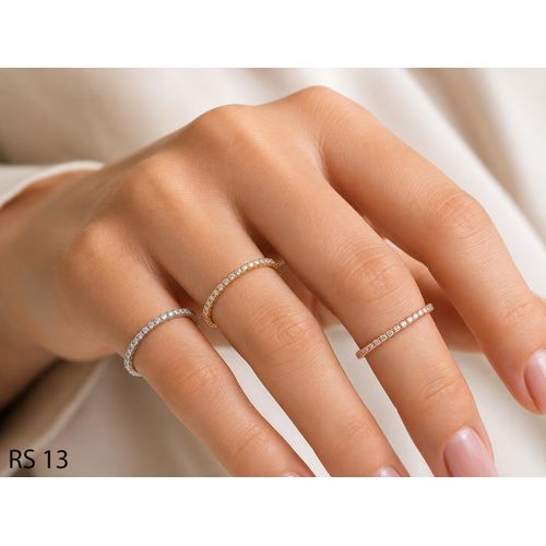 3-Piece Eternity Ring Set for Women with Clear Stones, Mixed Colors