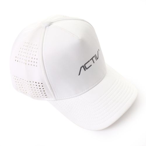 Mesh & Cotton Cap With Front Stitched Activ Logo - White