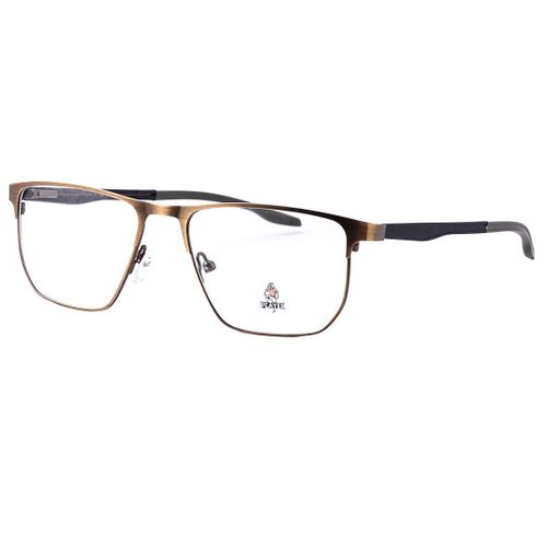 Clear rectangular eyeglasses frame with a full metal rim – available in distinctive colors, non-prescription for men – with original case and cleaning cloth.