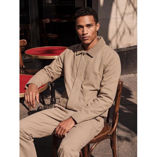 Regular Fit Velvet Collar Men's Jacket