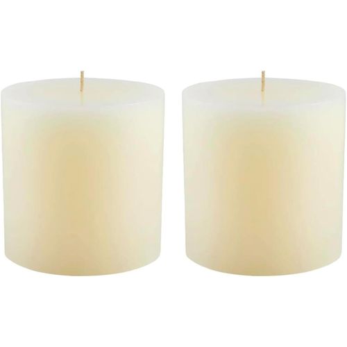 Mister Candle - Handmade Ivory Pillar Candles 4 x 4 (Set of 2)