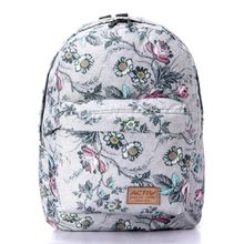 Floral Heather Grey Zipped Backpack
