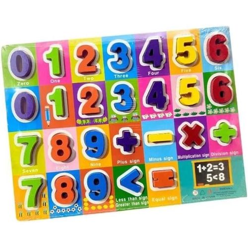 Wooden Puzzle Math Numbers and Symbols Educational Toy for Kids