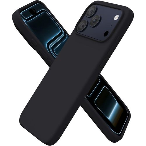 Compatible with iPhone 17 Pro 6.3-Inch Case, Premium Liquid Silicone Case, Full Body Protective Cover, Shockproof, Slim Phone Case, Anti-Scratch Soft Microfiber Lining (Black)