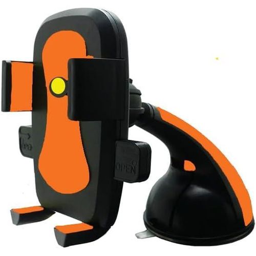 حامل موبايل بقاعدة تثبيت للسيارة، حامل شفاط ، بتوافق عالمي وقاعدة قوية لاصقة وتصميم منبثق ( برتقاني، كود: 9567 ) - من رنا ستور