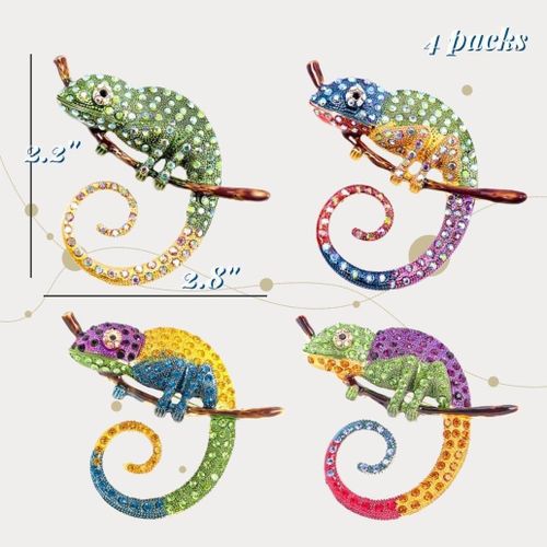 Marine Animal Brooch Gold Plated Rhinestone Crystal Lapel Pin for Women & Girls, Shiny Exaggerated Design, Easy Pin Back Closure, Jackets, Bags & Scarves, Fashion Jewellery
