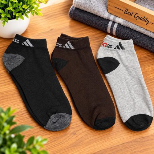 Men's Short Sports Socks - 3 Assorted Colors - Comfortable Everyday Wear