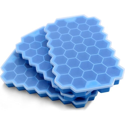 Ice Cube Trays for Freezer with Lid-3 Packs Silicone Ice Cube Tray with Lid Ice Maker,Easy-Release Reusable Ice Cube Coffee Scoop for Coffee Accessories