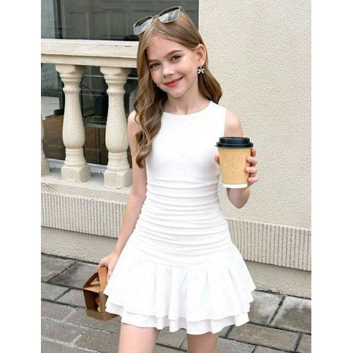 Very chic girls' dress white
