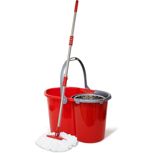 Easy And Quick Automatic Cleaning Bucket 2 Mop Red 18 Liters