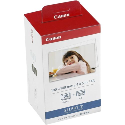 Color Ink Paper Set, KP-108IN for Selphy CP910 - CP810 Photo Printer