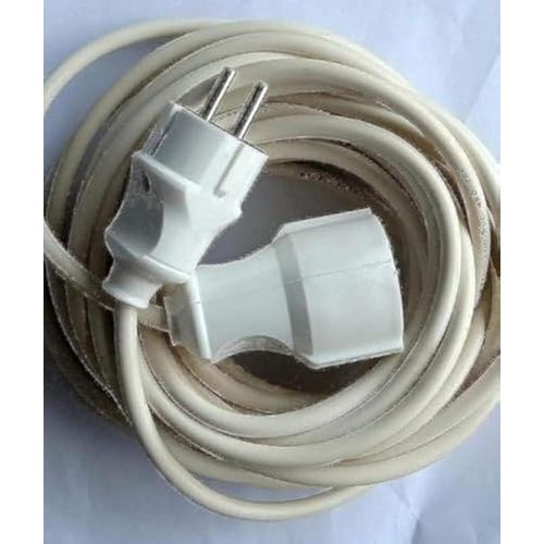 A 10-meter long 2mm electric wire with thermoplastic insulation for heavy loads, equipped with male and female plugs.