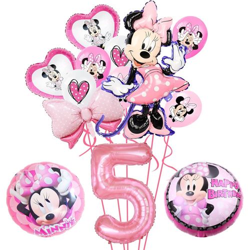Minnie Party balloons, 13 Pcs Minnie Party Decorations, 5th Birthday Party Decorations Balloons for Boys and Girls 5th