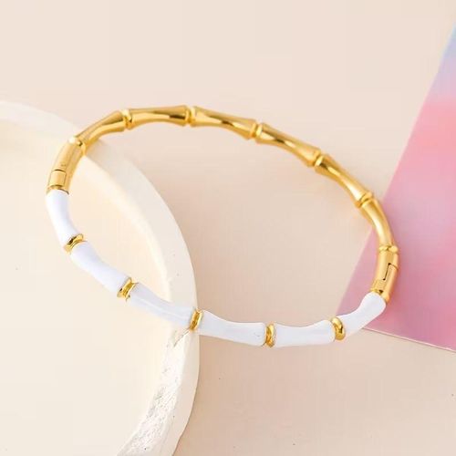 Bracelets crafted from premium stainless steel with a unique bamboo texture design in a variety of elegant colors, suitable for everyday wear and special occasions for both men and women.