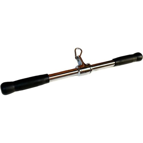 Barbell Cable Attachment for Cable Machines,LAT Pull Down Bar Cable Machine Attachments,Tricep Press Down Bar,Revolving Straight Curl Pulldown Bar with Rotating & Rubber Handle Grips 22 Inch