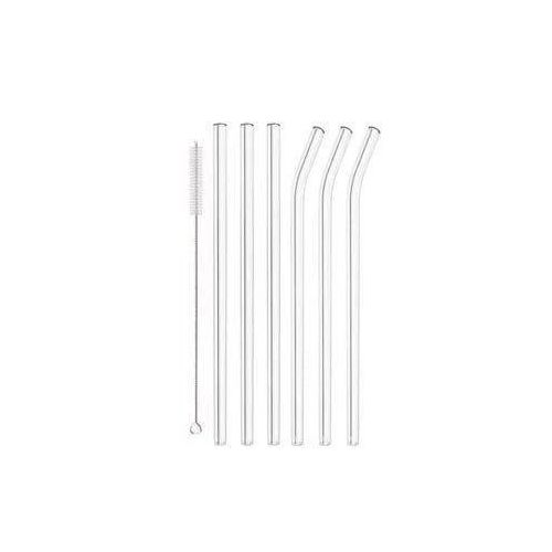 Glass Shalimo 6 Pcs, Heat Resistant Shalimo, Transparent Shalimo, Reusable Shalimo, Glass Transparent Straw , Glass Drinking Tube, Non-disposable Shalimo, Glass Shalimo Plus 1 Brush For Cleaning, Shalimoh After Use