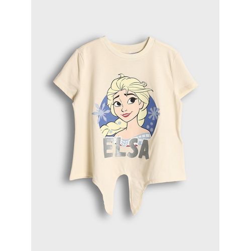 Crew Neck Elsa Printed Girl's T-Shirt
