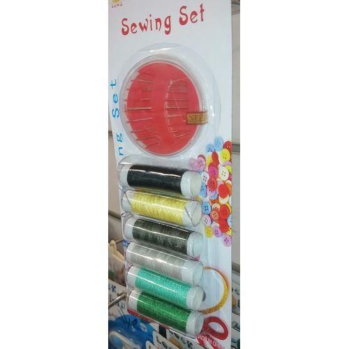 بكر خيط متعدد الالوان +ابر خياطة مقاسات مختلفة لوازم الخياطة