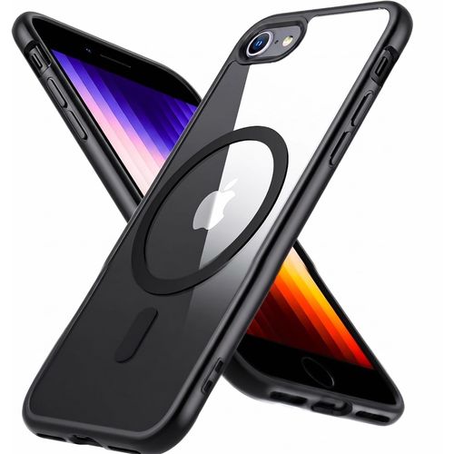 جراب شفاف TPU لهاتف Phone 7 / 8, iPhone SE 2022 / SE 2020 متوافق مع ملحقات MagSafe حماية للكاميرا سطح مقاوم للخدوش - أسود