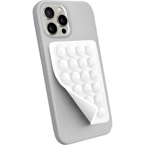 Mobile Phone Silicone Suction Cup Holder, Non-Slip Pad, Hands-Free Mount Double Sided Phone Suction Holder Back of Phone Sticky Grip Multipurpose Suction Phone Case white