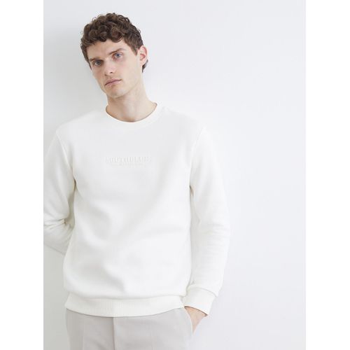 Crew Neck Embroidered Men's Thick Sweatshirt
