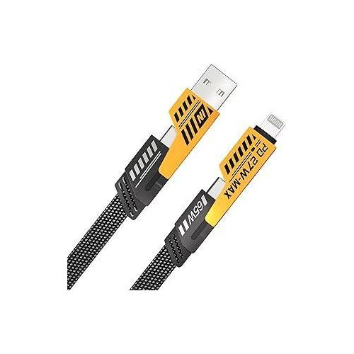 NALACAL 4 in 1 Convertible Metal Fast Data Cable, Braided Cable 65W 3.9ft USB C USB A, Multiple Charging Cable for iPhone/iPad/MacBook Pro/Airpods/Samsung/Android (1.2M)