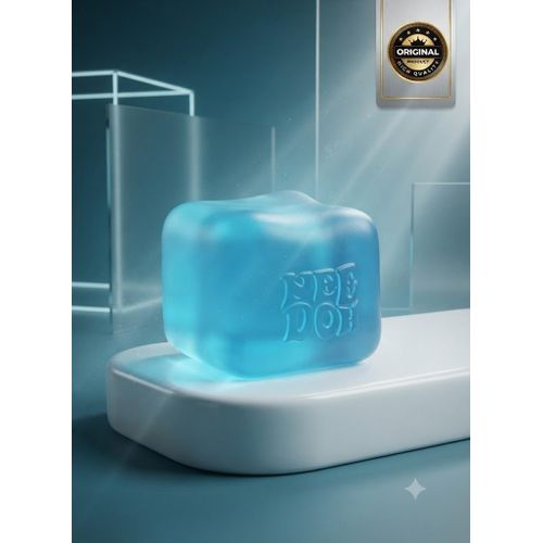 Premium Blue Squishy Cube Sensory Toy for Stress Relief and Anxiety Reduction