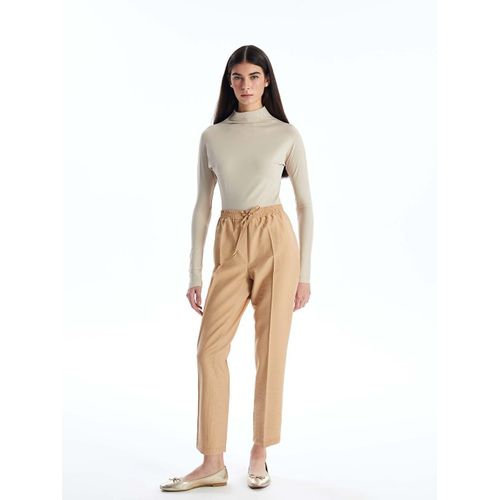 Elastic Waist Relaxed Fit Women's Trousers