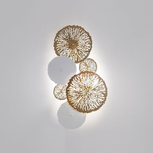 Modern Artistic White Wall Lamp – Decorative Wall Light with Unique Circular Design, Ambient Lighting for Living Room, Bedroom & Hallway - YL-W-577
