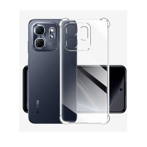 Case Compatible with Infinix Smart 9 / Infinix Hot 50i, Cover Silicone Transparent TPU Anti-shock Protector Camera Shockproof Corners - Clear