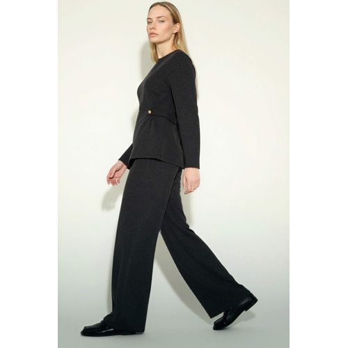 Straight Fit Pique Regular Hem Trousers