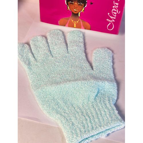 عبوة من قفاز واحد للتقشير، قفازات غسيل، قفازات استحمام للجسم، قفازات تدليك وتقشير للجسم والوجه مزودة بخطافات (قد يختلف اللون)