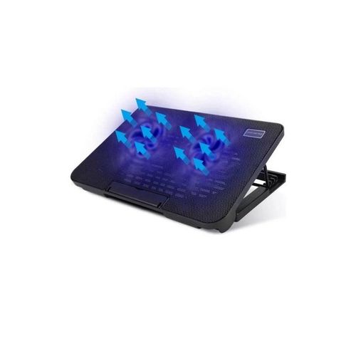 Black Laptop Cooling Pad with Dual USB Ports and Fan Control