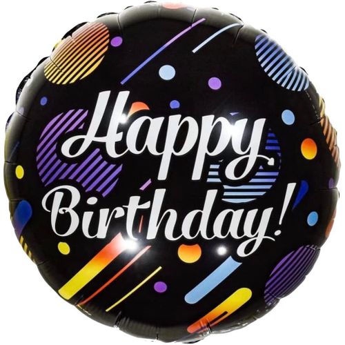 Zebra Balloons Retro Colourful Round Foil 45cm